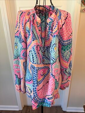 Lilly Pulitzer Multicolor Abstract Dot Tunic